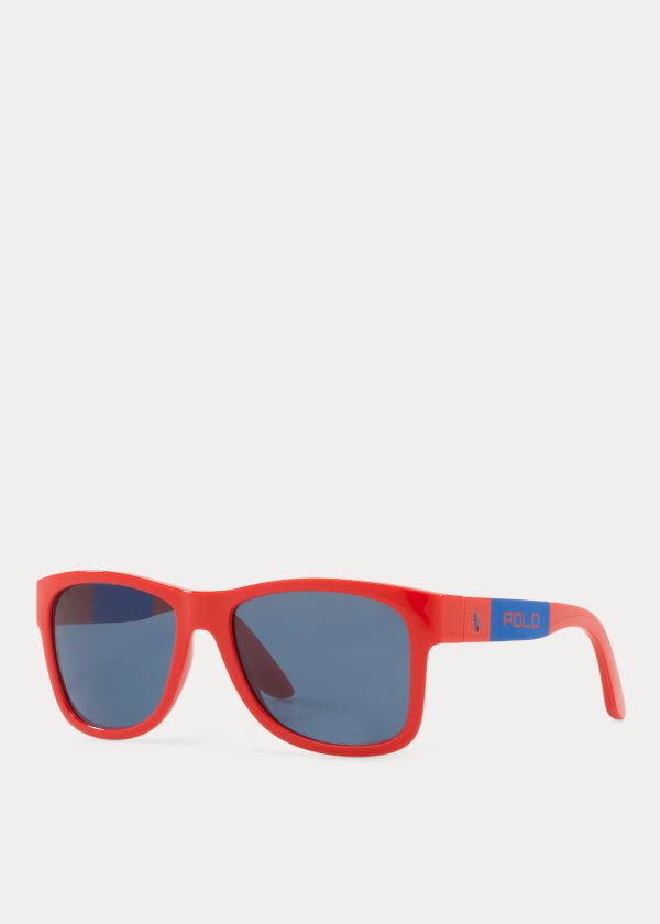 Okulary Przeciwsłoneczne Ralph Lauren Color-Blocked Sunglasses Męskie Czerwone | UDBB6772