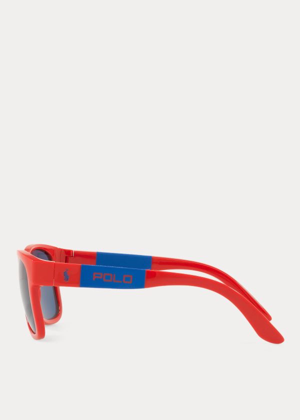 Okulary Przeciwsłoneczne Ralph Lauren Color-Blocked Sunglasses Męskie Czerwone | UDBB6772