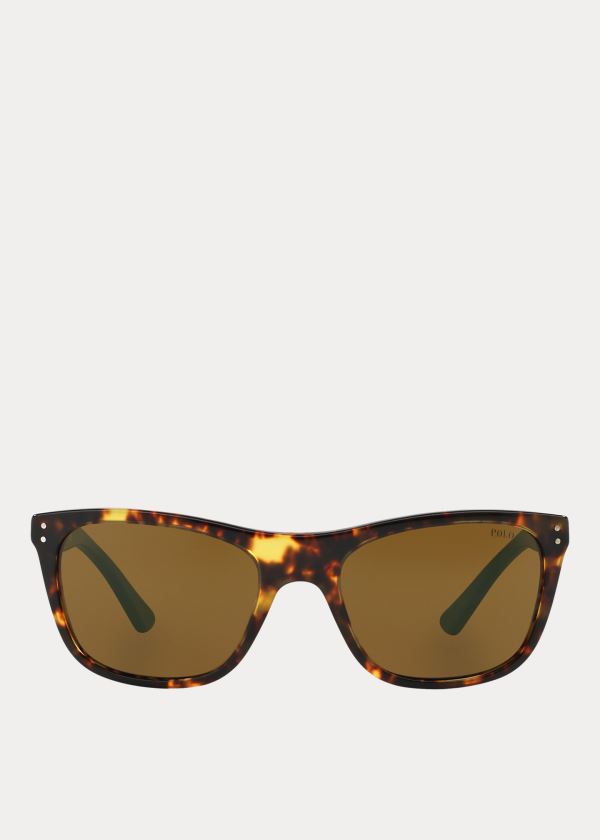 Okulary Przeciwsłoneczne Ralph Lauren Color-Blocked Sunglasses Męskie Zielone | RYLD5559