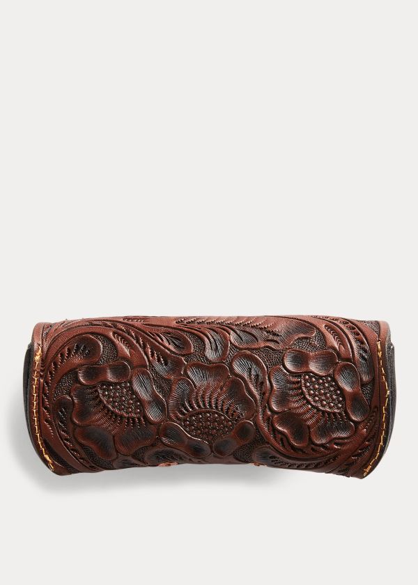 Okulary Przeciwsłoneczne Ralph Lauren Hand-Tooled Eyeglass Case Męskie Brązowe | CEOI2905