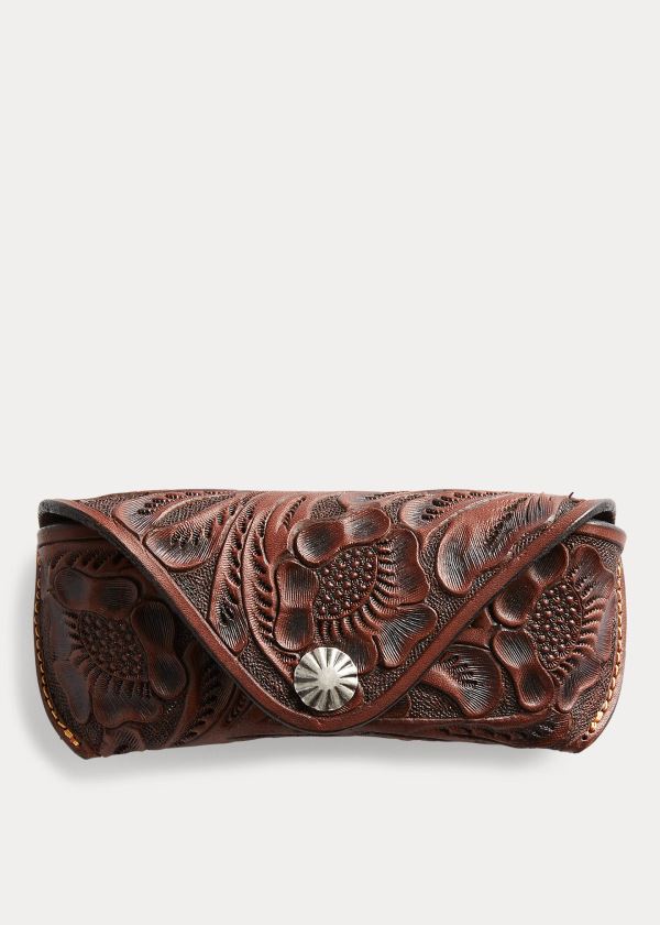 Okulary Przeciwsłoneczne Ralph Lauren Hand-Tooled Eyeglass Case Męskie Brązowe | CEOI2905