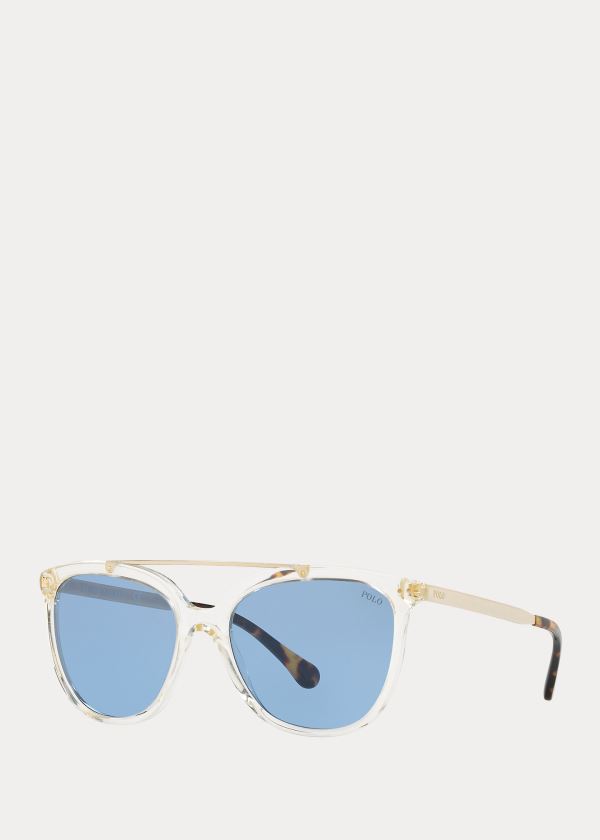 Okulary Przeciwsłoneczne Ralph Lauren Metal-Frame Square Sunglasses Damskie Szare | RWVQ1683