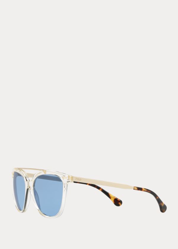 Okulary Przeciwsłoneczne Ralph Lauren Metal-Frame Square Sunglasses Damskie Szare | RWVQ1683