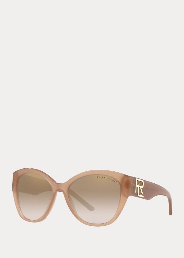 Okulary Przeciwsłoneczne Ralph Lauren Mirrored Butterfly Sunglasses Damskie Khaki | WINT8639