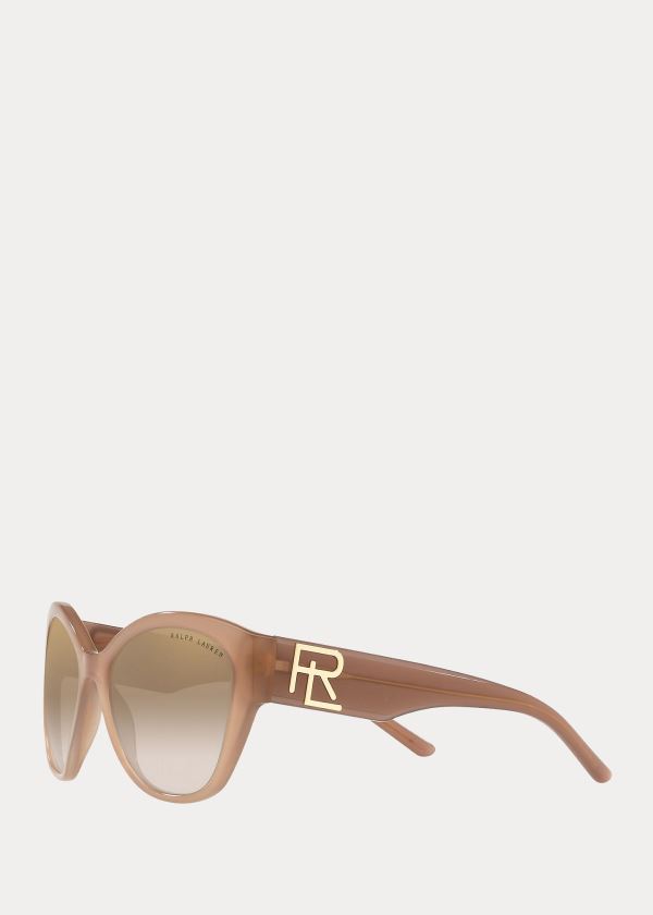 Okulary Przeciwsłoneczne Ralph Lauren Mirrored Butterfly Sunglasses Damskie Khaki | WINT8639