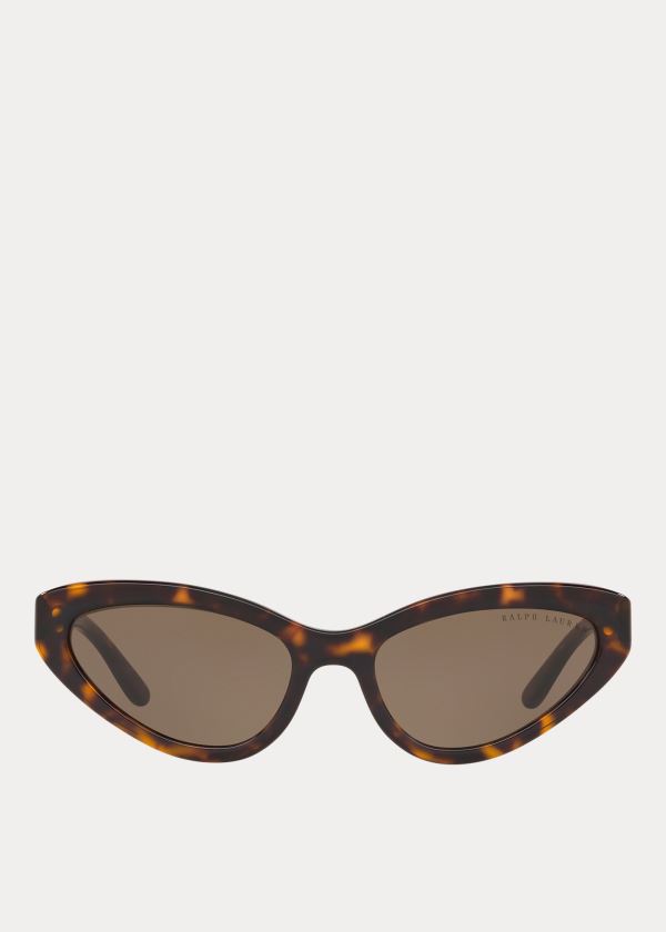 Okulary Przeciwsłoneczne Ralph Lauren Modern Cat-Eye Sunglasses Damskie Ciemny Zielone Panterka | XJYB6154