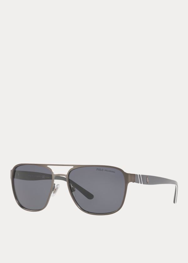 Okulary Przeciwsłoneczne Ralph Lauren Polarized Navigator Sunglasses Męskie Niebieskie | JIWU4199