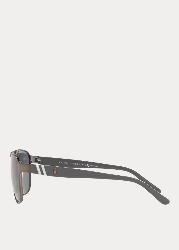 Okulary Przeciwsłoneczne Ralph Lauren Polarized Navigator Sunglasses Męskie Niebieskie | JIWU4199