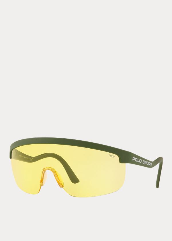 Okulary Przeciwsłoneczne Ralph Lauren Polo Sport Shield Sunglasses Męskie Żółte | IDMG5197