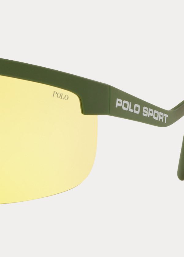 Okulary Przeciwsłoneczne Ralph Lauren Polo Sport Shield Sunglasses Męskie Żółte | IDMG5197