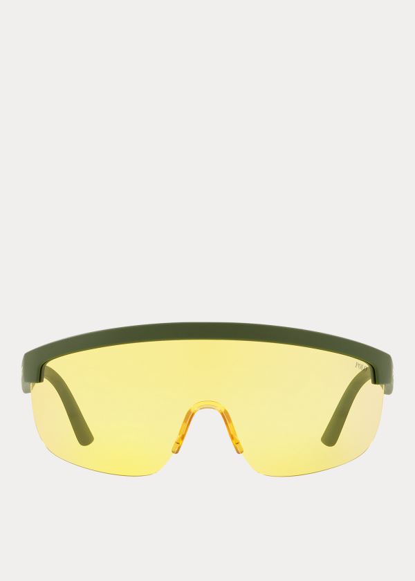 Okulary Przeciwsłoneczne Ralph Lauren Polo Sport Shield Sunglasses Męskie Żółte | IDMG5197