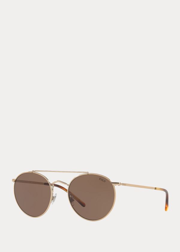 Okulary Przeciwsłoneczne Ralph Lauren Prince Street Sunglasses Męskie Złote | PUTI5093