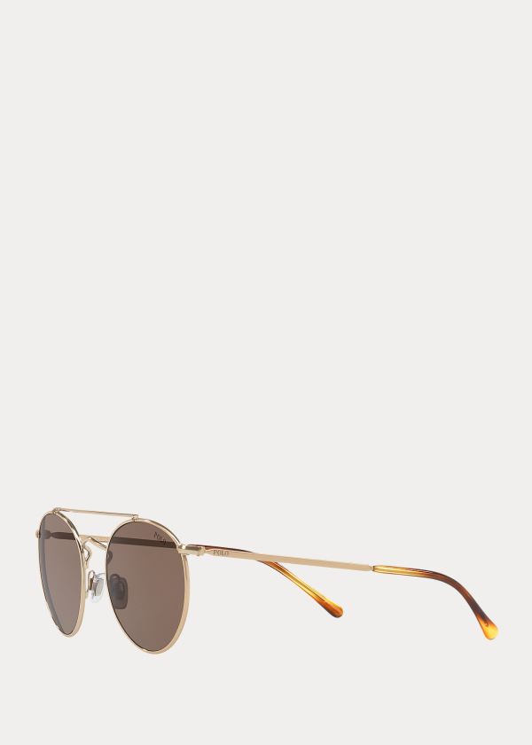 Okulary Przeciwsłoneczne Ralph Lauren Prince Street Sunglasses Męskie Złote | PUTI5093