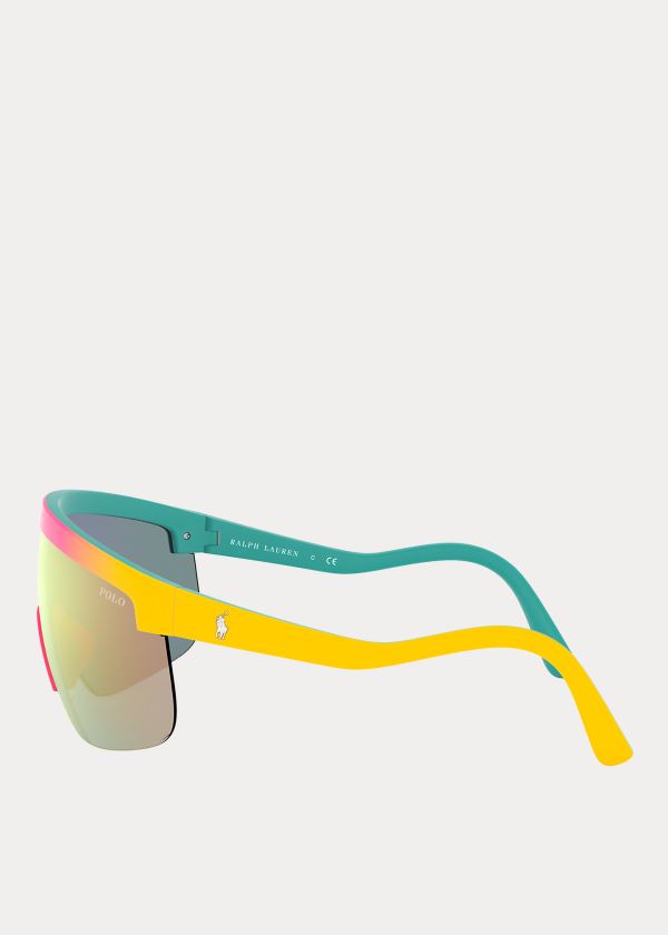 Okulary Przeciwsłoneczne Ralph Lauren Shield Sunglasses Męskie Różowe | CPHY5584