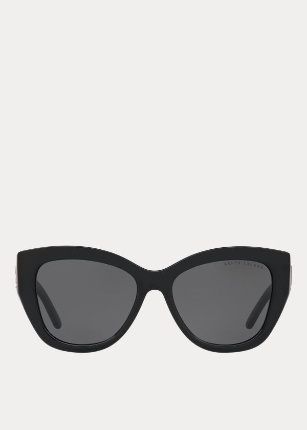 Okulary Przeciwsłoneczne Ralph Lauren Square-Shaped Sunglasses Damskie Czarne | QZJN1532