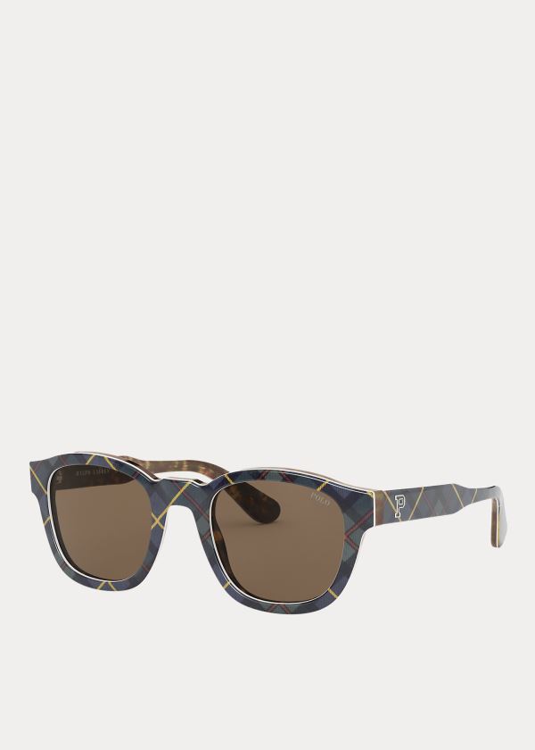 Okulary Przeciwsłoneczne Ralph Lauren Tartan Collegiate Sunglasses Męskie Brązowe | EOKK9265