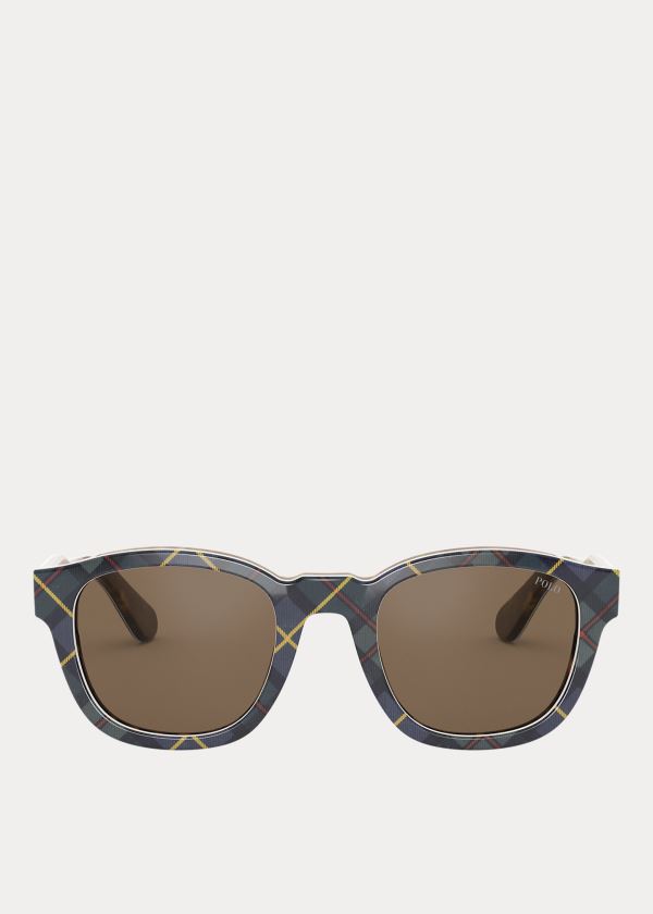 Okulary Przeciwsłoneczne Ralph Lauren Tartan Collegiate Sunglasses Męskie Brązowe | EOKK9265