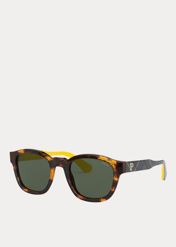 Okulary Przeciwsłoneczne Ralph Lauren Tartan Collegiate Sunglasses Męskie Zielone | XTPA1398