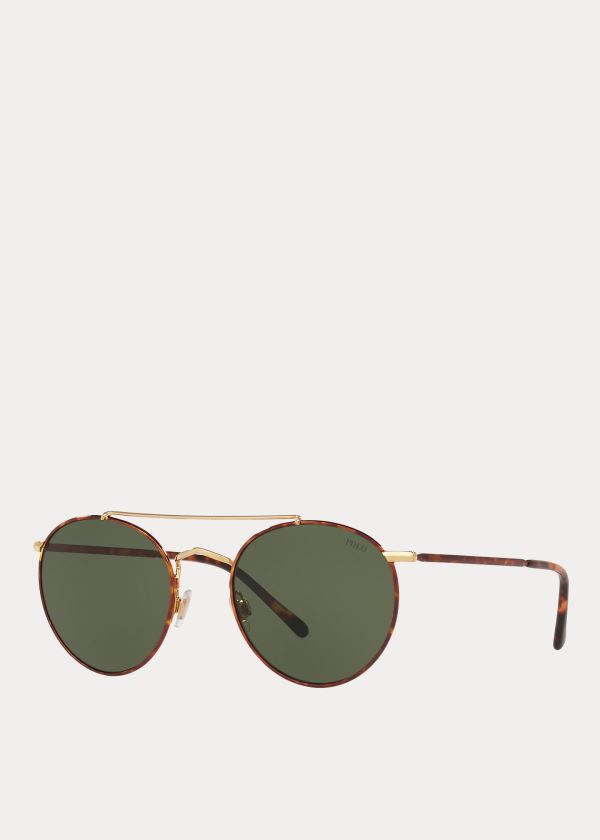 Okulary Przeciwsłoneczne Ralph Lauren Wimbledon Panto Sunglasses Męskie Panterka Zielone | EJCL4971