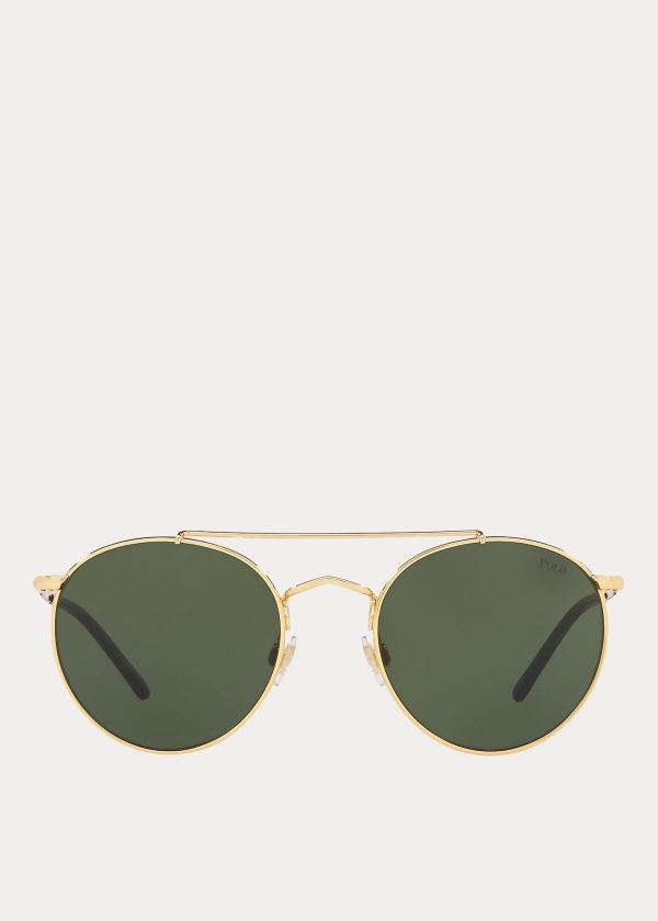 Okulary Przeciwsłoneczne Ralph Lauren Wimbledon Panto Sunglasses Damskie Złote | BCNB2207