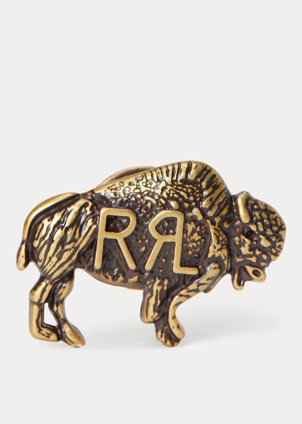 Others Ralph Lauren Buffalo Pin Męskie Złote | OJZU1973