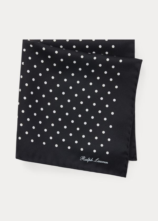 Others Ralph Lauren Polka-Dot Silk Pocket Square Męskie Czarne | BFAE2082