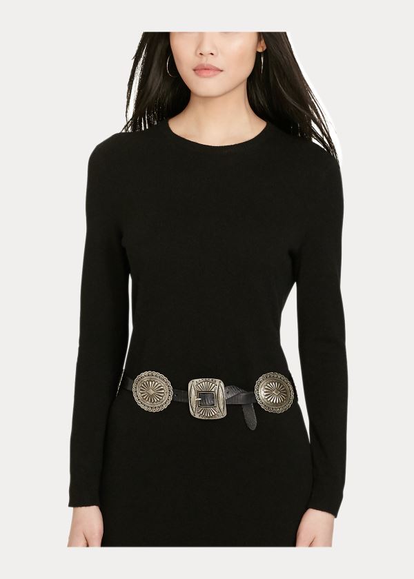 Paski Ralph Lauren Leather Concho Belt Damskie Białe | XXJL0843