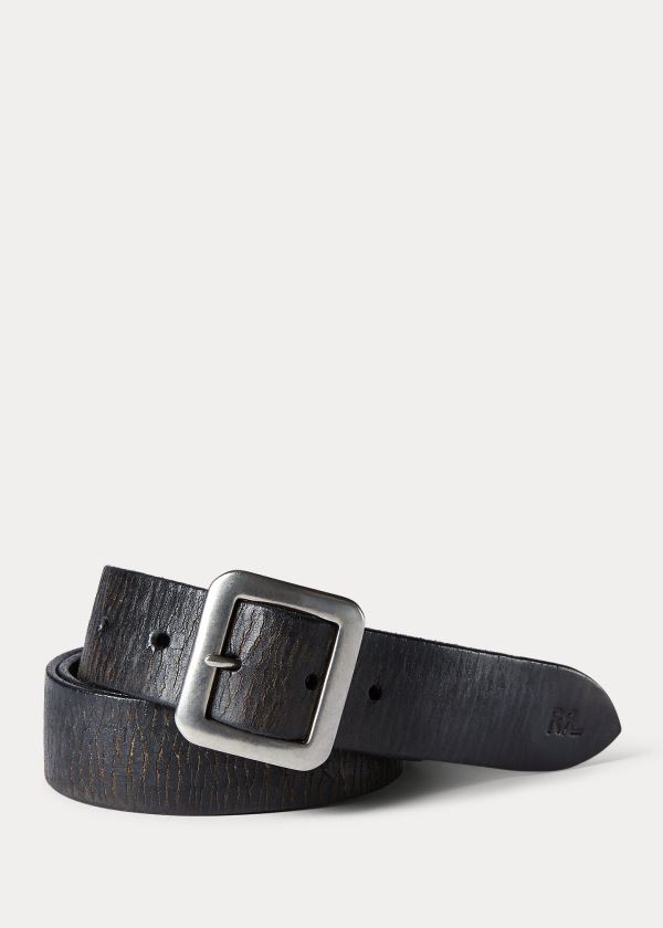 Paski Ralph Lauren New Burlington Leather Belt Męskie Czarne | PPTY8798