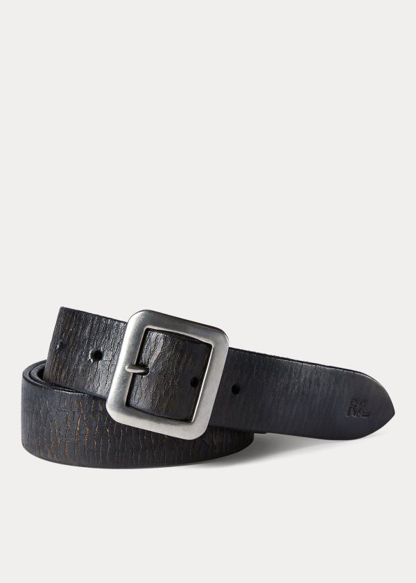 Paski Ralph Lauren New Burlington Leather Belt Męskie Czarne | PPTY8798