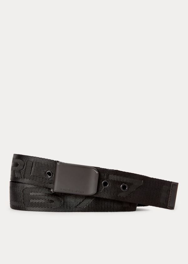 Paski Ralph Lauren RLX Webbed Nylon Belt Męskie Czarne | QNLB2838