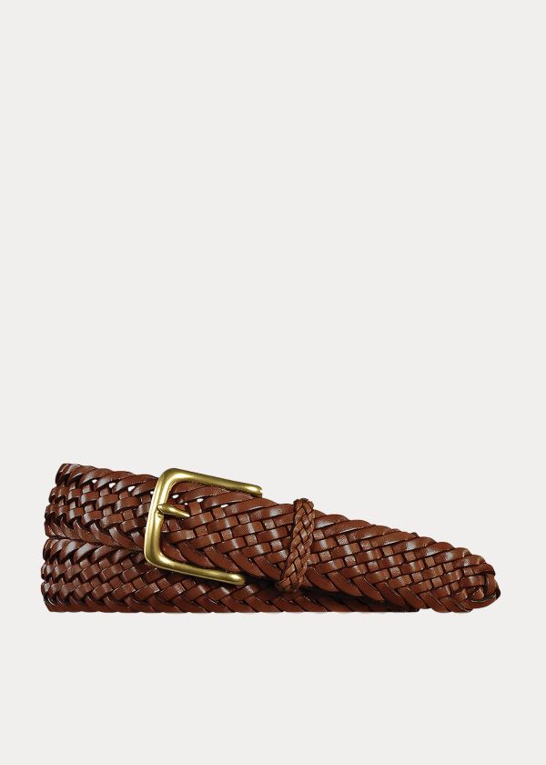 Paski Ralph Lauren Sportsman Braided Belt Męskie Ciemny Brązowe | NGRJ9812