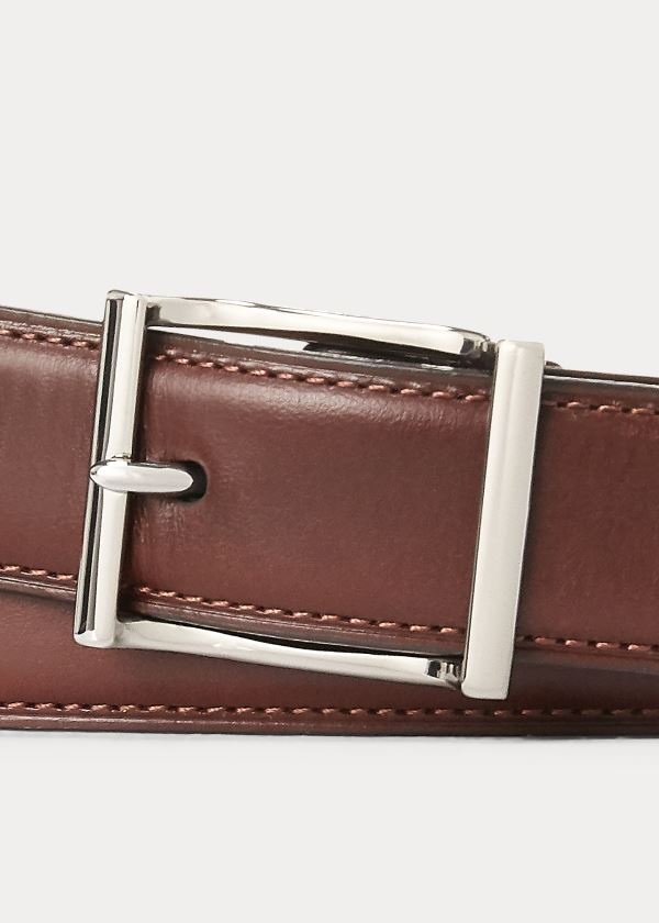 Paski Ralph Lauren Vachetta Leather Belt Męskie Brązowe | CYUL8876