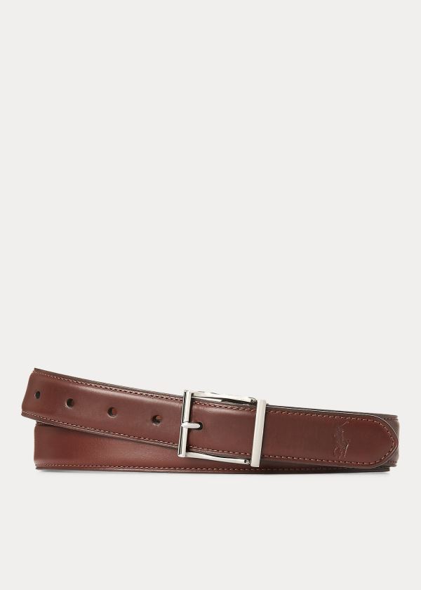 Paski Ralph Lauren Vachetta Leather Belt Męskie Brązowe | CYUL8876