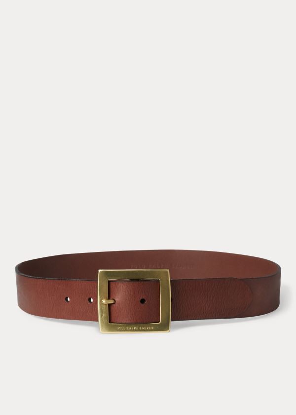 Paski Ralph Lauren Vachetta Leather Belt Damskie Brązowe | YZKB6252