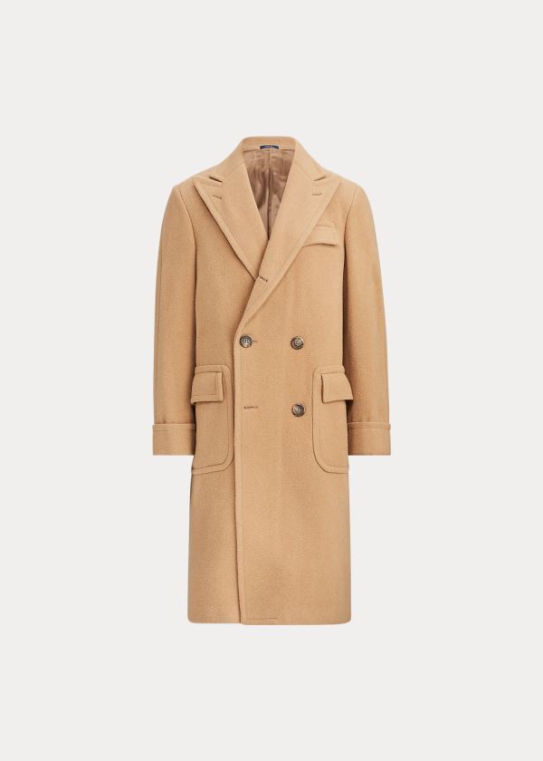 Płaszcze Ralph Lauren Camel Hair Polo Coat Męskie Brązowe | WTOM1123