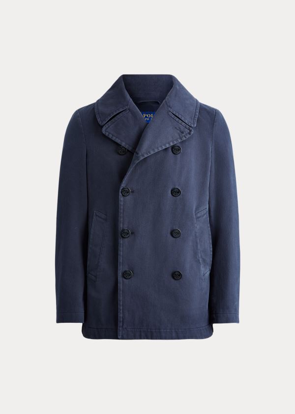 Płaszcze Ralph Lauren Garment-Dyed Peacoat Męskie Granatowe | ILMJ1456