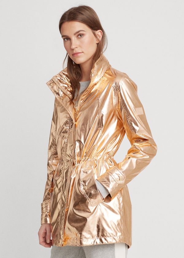 Płaszcze Ralph Lauren Gold-Tone Anorak Jacket Damskie Złote | RYKA5162