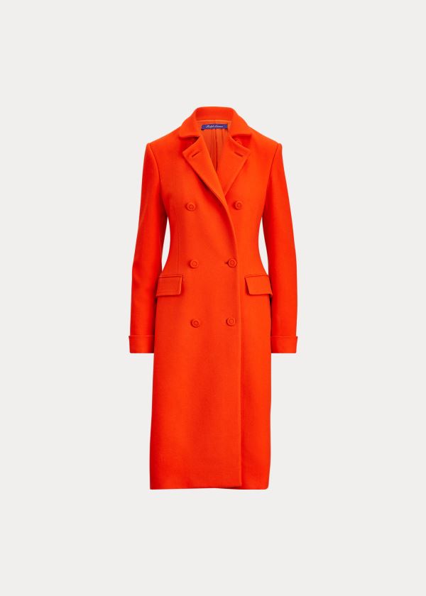 Płaszcze Ralph Lauren Kamilla Virgin Wool Coat Damskie Pomarańczowe | KRKJ3003