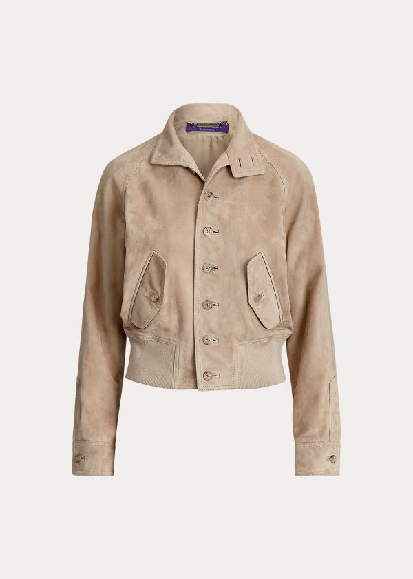 Płaszcze Ralph Lauren Nuela Lamb-Suede Jacket Damskie Brązowe | VCNB9929