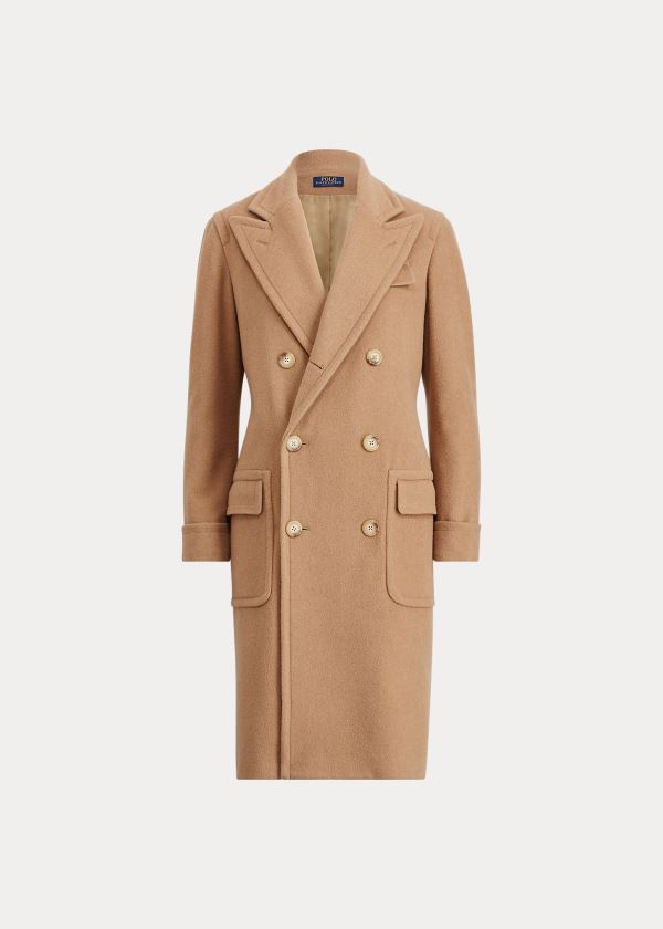 Płaszcze Ralph Lauren Polo Camel-Hair Coat Damskie Brązowe | UCEM3343