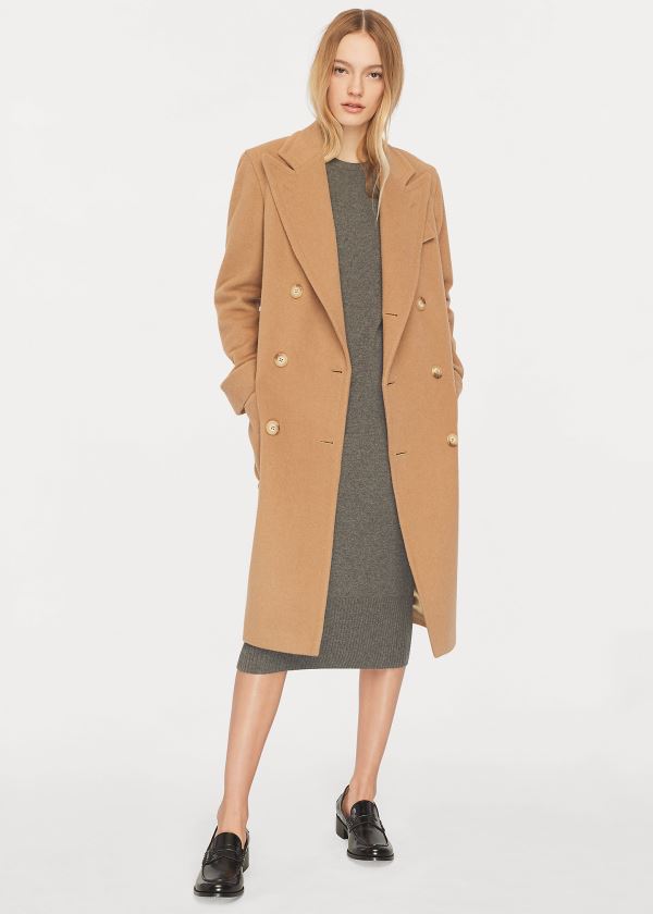 Płaszcze Ralph Lauren Polo Camel-Hair Coat Damskie Brązowe | UCEM3343