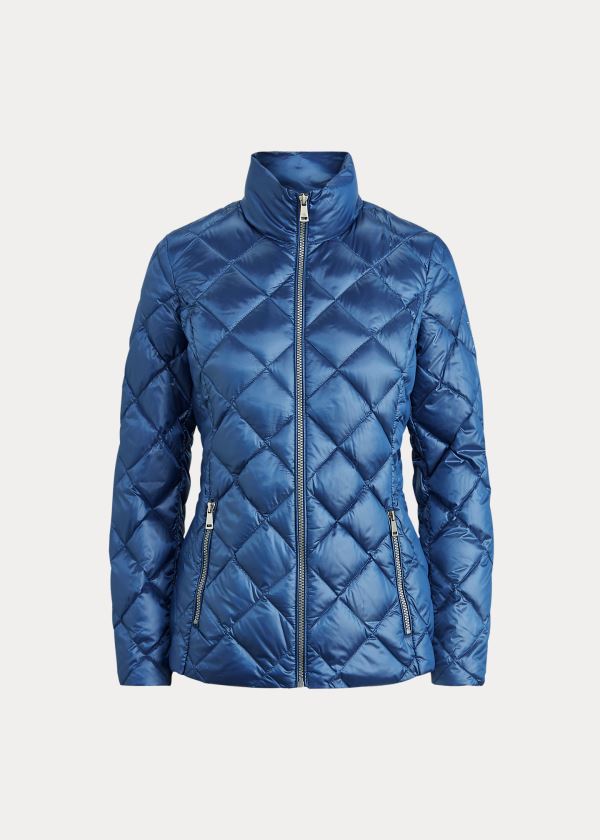 Płaszcze Ralph Lauren Quilted Mockneck Jacket Damskie Niebieskie | CGBS8430