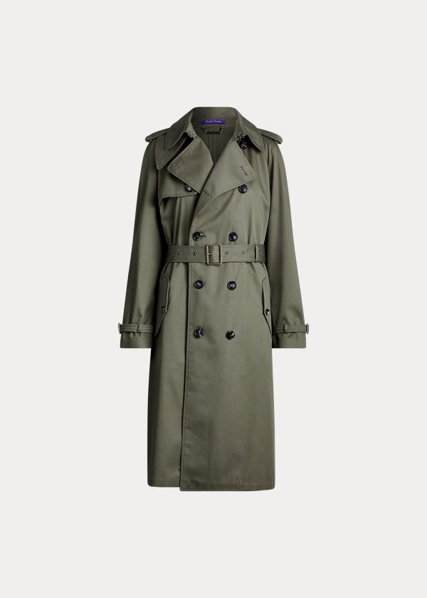 Płaszcze Ralph Lauren Sinclair Trench Coat Damskie Oliwkowe | YJJJ5449