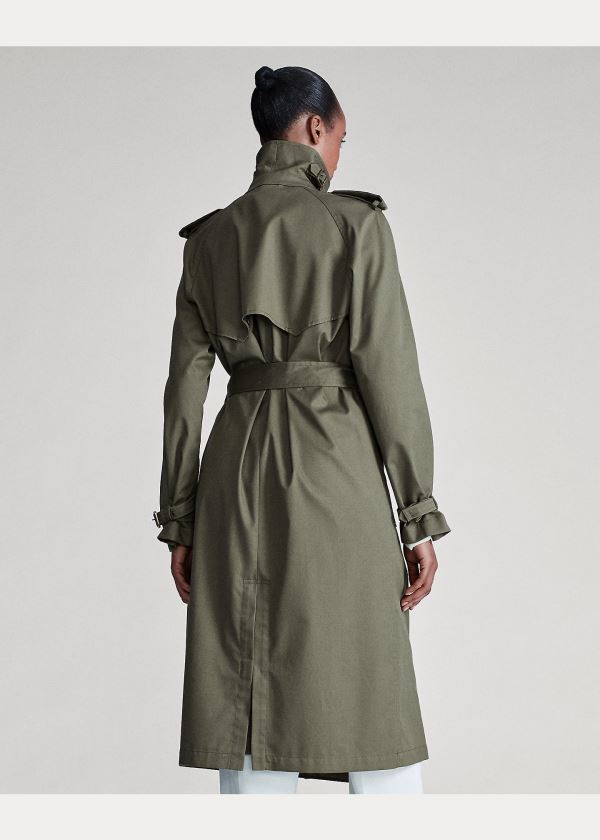 Płaszcze Ralph Lauren Sinclair Trench Coat Damskie Oliwkowe | YJJJ5449