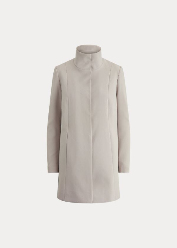 Płaszcze Ralph Lauren Stand-Collar Crepe Coat Damskie Szare | XLOW6663