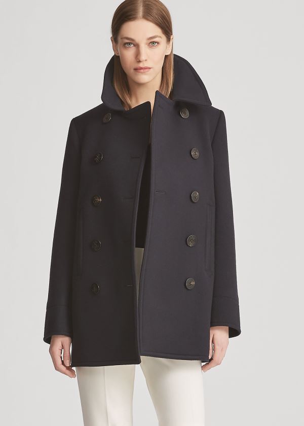 Płaszcze Ralph Lauren The Peacoat Damskie Czarne | STCL6284