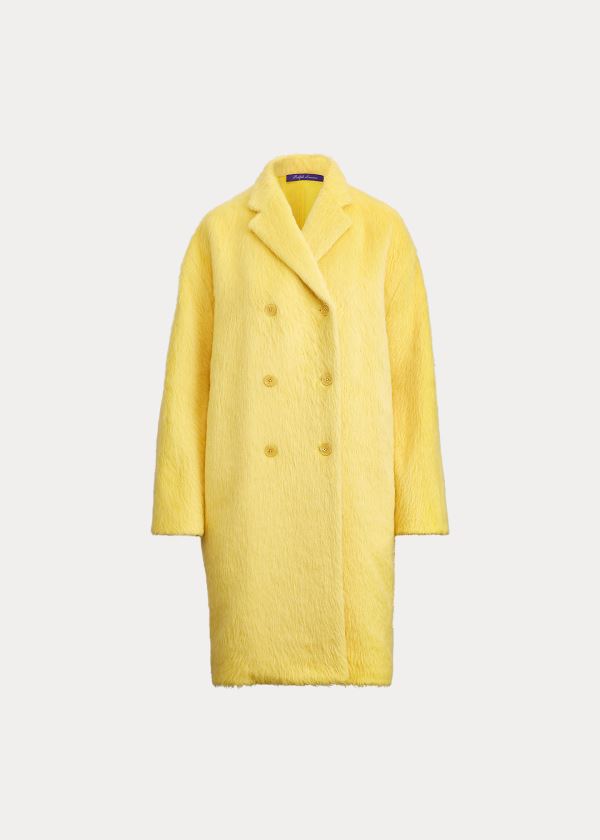 Płaszcze Ralph Lauren Thomasina Alpaca-Wool Coat Damskie Żółte | UYTA9646