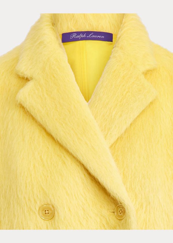 Płaszcze Ralph Lauren Thomasina Alpaca-Wool Coat Damskie Żółte | UYTA9646