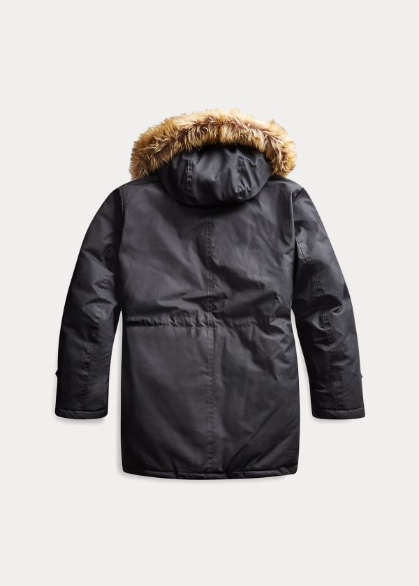 Płaszcze Ralph Lauren Waxed Cotton Parka Męskie Czarne | QYEI3631