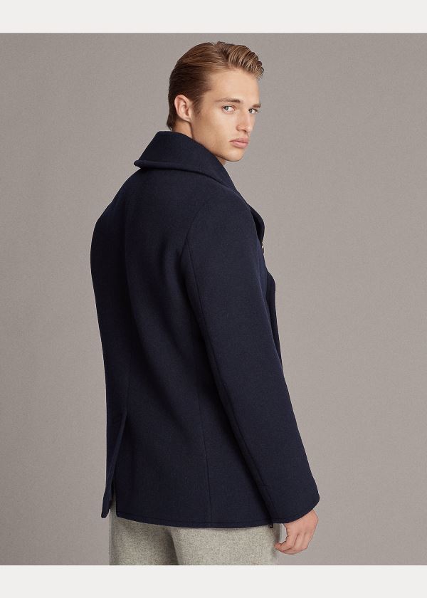 Płaszcze Ralph Lauren Wool-Cashmere Peacoat Męskie Granatowe | KDIH6877